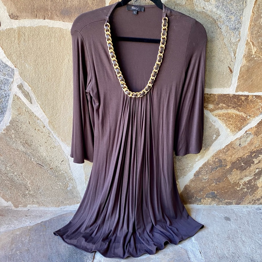 Women’s Sky chain neckline dress